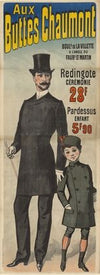 Aux Buttes Chaumont. Redingote céremonie 28 F. pardessus enfant 5 F90 (1888)