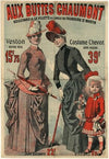 Aux Buttes Chaumont. Veston boutons métal 15f.75 – Costume cheviot garni velours (1886)