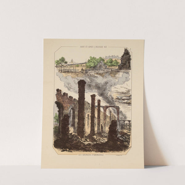 Avant et après l&#8217;incendie 1871 Les greniers d&#8217;abondance 8 (1871) by Victor Coindre
