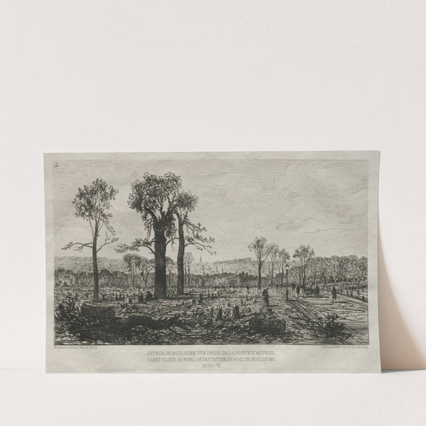 Avenue de Boulogne, Vue Prise de la porte d’Auteuil, St. Cloud au fond, Dévastation du Bois de Boulogne (1879–81)