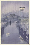 Avondregen bij de Shinobazu vijver