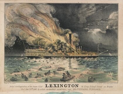Awful conflagration of the steam boat Lexington in Long Island Sound on Monday eveg., Jany. 13th 1840 (1840)