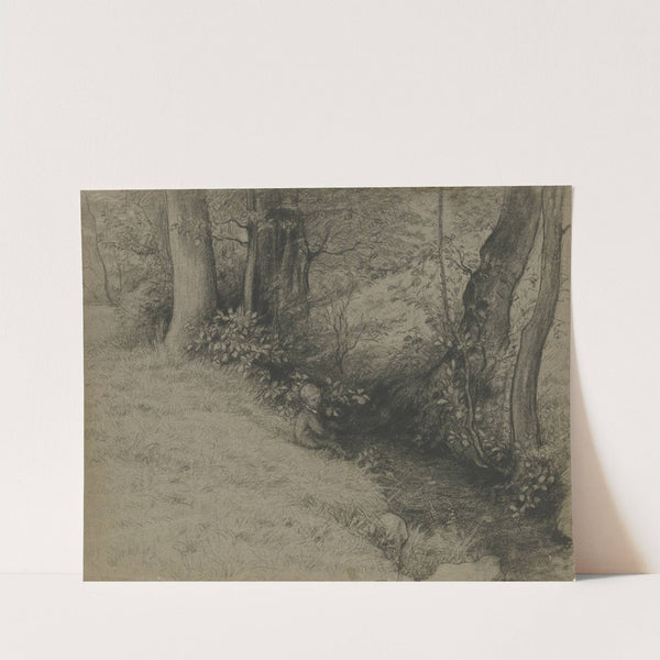 Bachlandschaft mit Knaben by Otto Scholderer