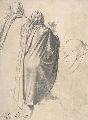 Back View of a Male Figure Wearing a Cloak