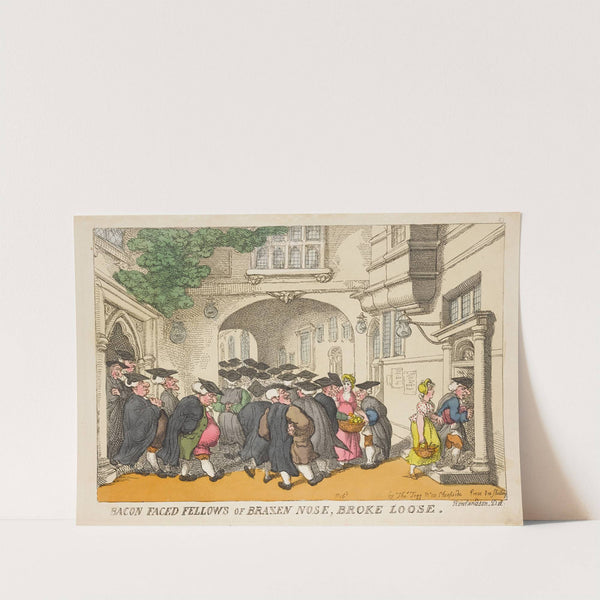 Bacon faced fellows of Brazen Nose, broke loose. by Thomas Rowlandson
