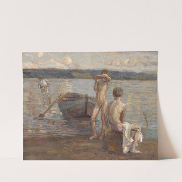 Badende Knaben am Seeufer (1909) by Christian Landenberger