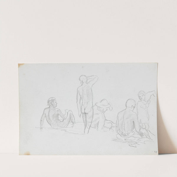 Badende menn og gutter by Hans Gude