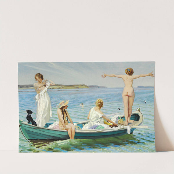 Badende unge piger by Harald Slott-Møller