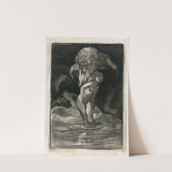 Badende vrouw met reus by Johannes Josephus Aarts