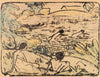 Badeszene mit vier Figuren, Haus und Boot (1914)