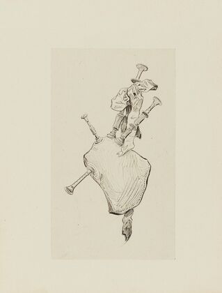 Bag-pipe – dessin pour le cul-de-lampe du chapitre 5 L’air de Bonny Dundee (1920-1921)