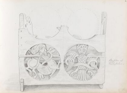 Bakside av brudestol, Bergen museum (1867)
