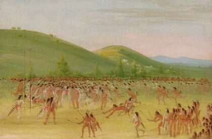 Ball-Play of The Choctaw–Ball Down (1834-1835)