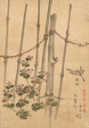 Bamboo Fence and Chrysanthemums (1890)
