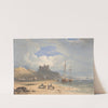 Bamborough Castle from the Northeast, with Holy Island in the Distance, Northumberland by John Varley