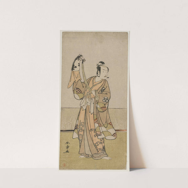 Bando Hikosaburo III Holding a Hand Pupper by Katsukawa Shunshō