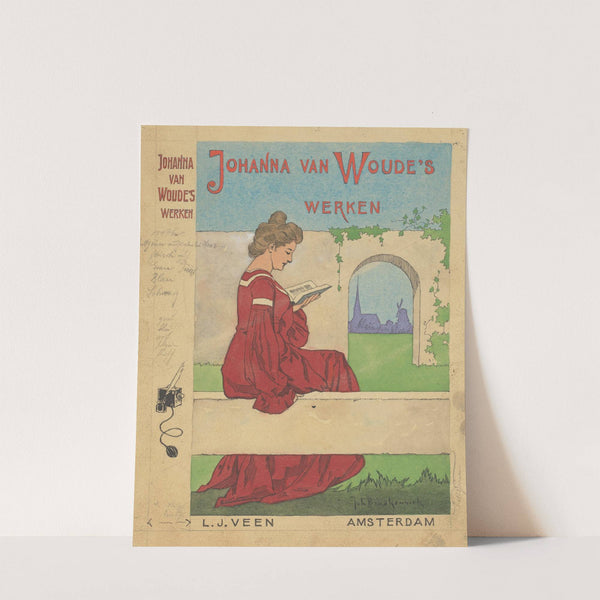Bandontwerp voor de serie; Johanna van Woude&#039;s Werken, 1905-1908 by Johan Braakensiek