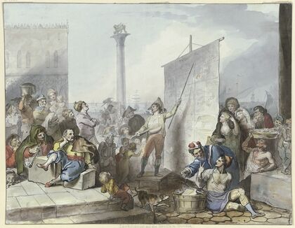 Bänkelsänger auf der Piazetta in Venedig