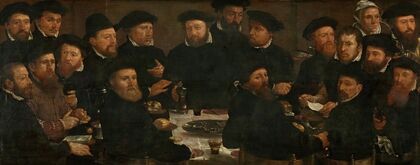 Banquet of Eighteen Guardsmen of Squad L, Amsterdam 1566, known as ‘The Perch Eaters’ (1566)