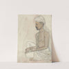 Barechested Man Sitting Crosslegged by Gangaram Chintaman Tambat
