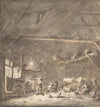 Barn Interior with Peasants and Cows
