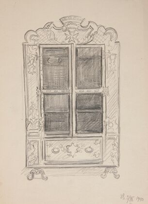 Barokowa szafa z Pałacu w Podhorcach (z przedpokoju Pokoju Żółtego) (1940)