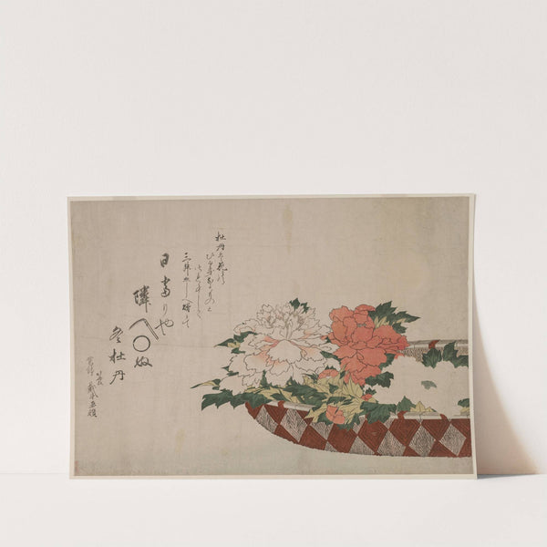 Basket of Peonies by Katsushika Hokusai