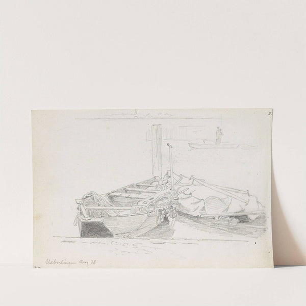 Båt ved stranden, Überlingen by Hans Gude