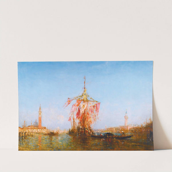 Bateau Pavoisé Sur Le Bassin, Venise by Félix Ziem