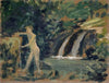Bathing Boy in a River in the Woods
