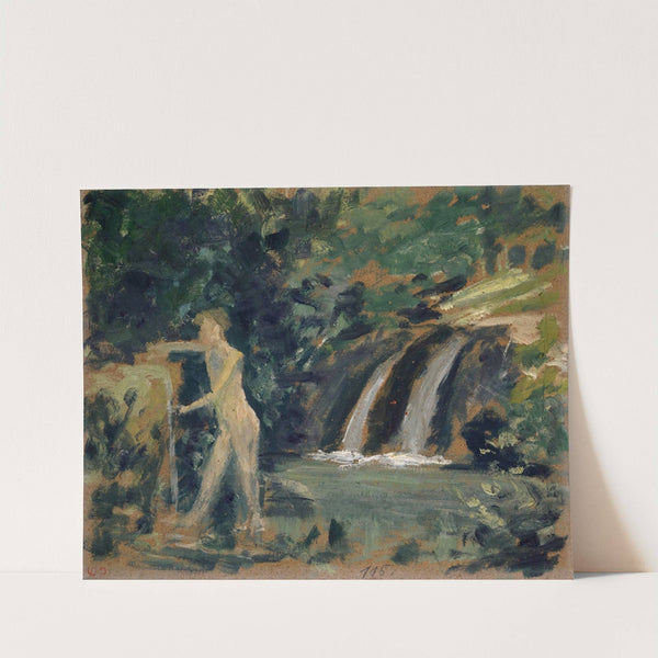 Bathing Boy in a River in the Woods by Ernst Schiess