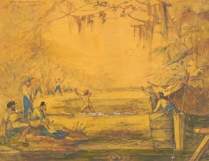 Bathing in Chattahouchee River, Georgia, with difficulty, July 1864