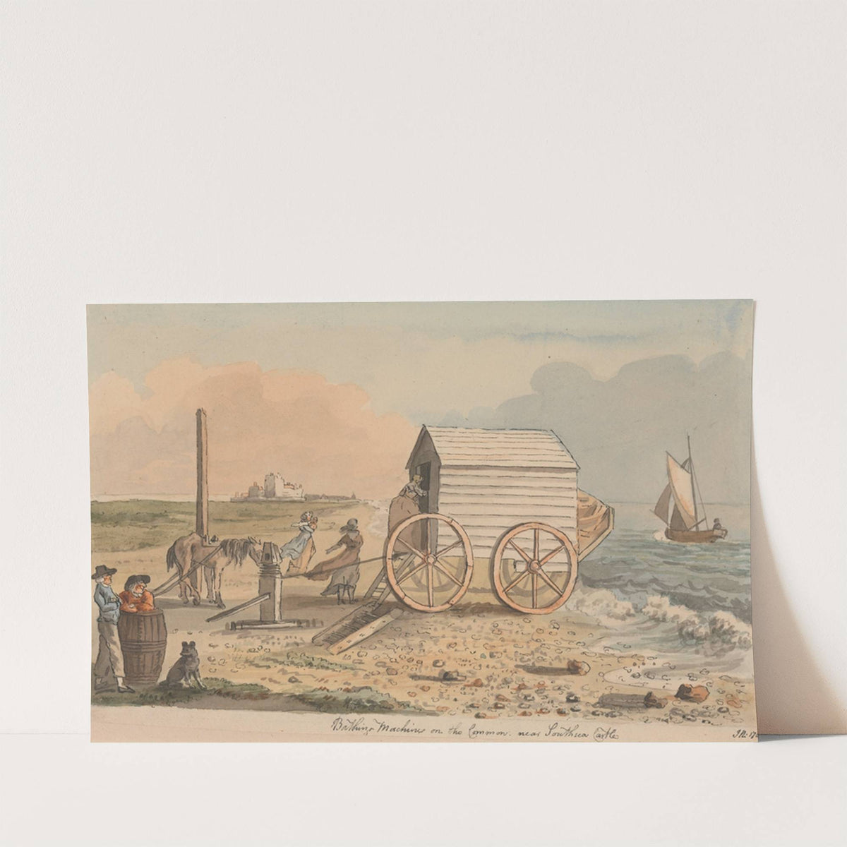 Bathing Machine on the Common, near Southsea Castle by John Nixon