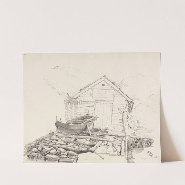 Båtnaust, Bjelkarøy (1843) by Adolph Tidemand