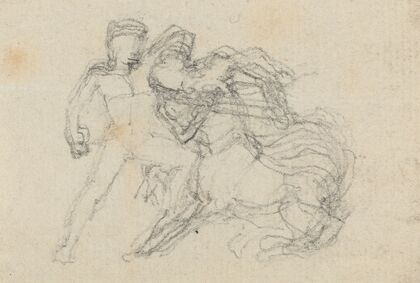 Battle between Man and Centaur
