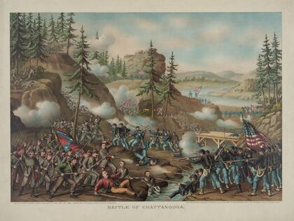 Battle of Chattanooga–Gen. Thomas’ charge near Orchard Knob, Nov. 24′ 1863 (1888)