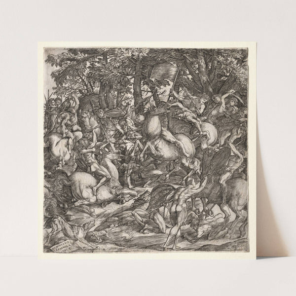 Battle of Naked Men (1517) by Domenico Campagnola