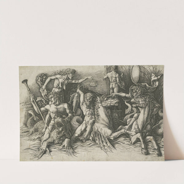Battle of the Sea Gods (left , NGA 64543 by Andrea Mantegna