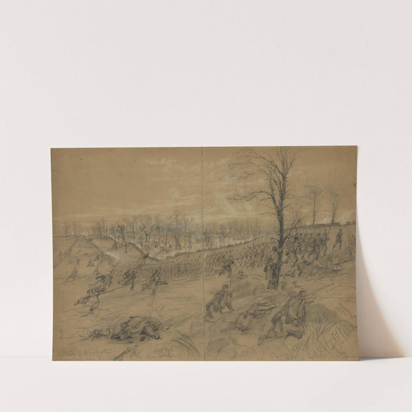 Battle of Winchester, decisive charge upon the rebels at the stone wall (1862) by Alfred Rudolph Waud