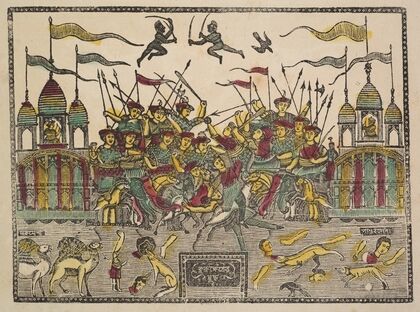 Battle Scene at Kurukshetra from the Mahabharata War (c. 1890)