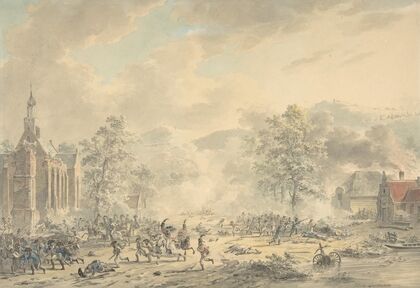 Battle Scene with Church at left