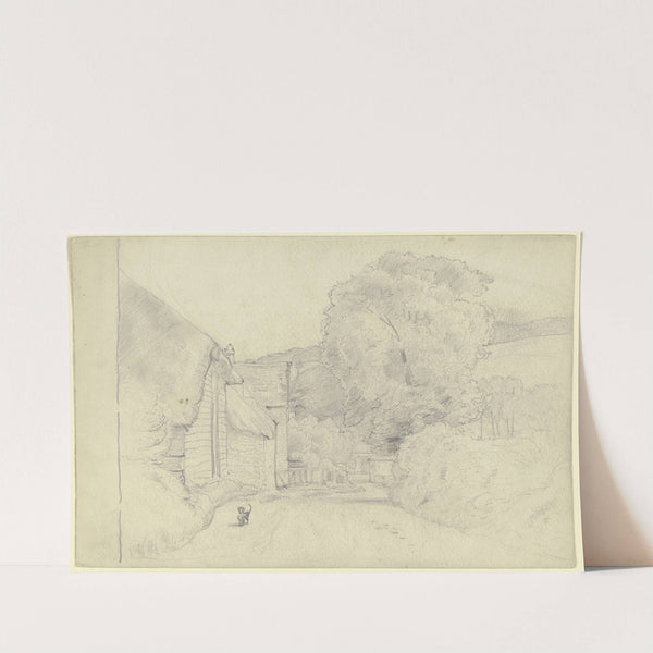 Bauerngehöft an einer Dorfstraße by Otto Scholderer