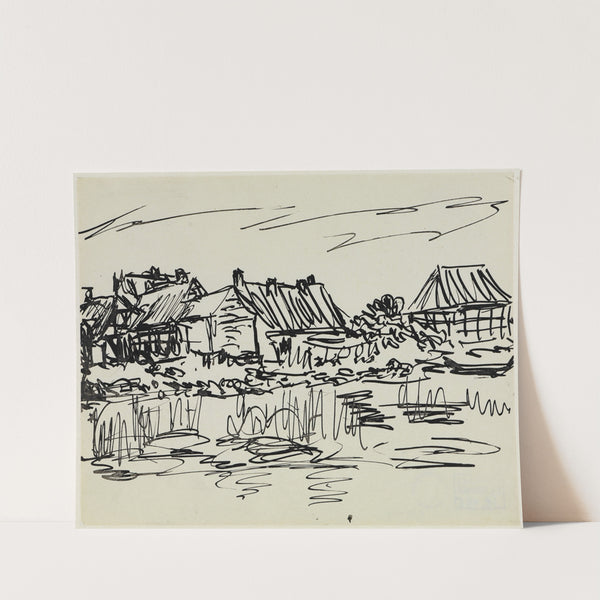 Bauernhäuser am Wasser (Fehmarn) (1908) by Ernst Ludwig Kirchner