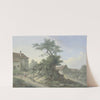 Bauernhof, in der Mitte ein Baum auf einer Kellerruine by Karl Franz Kraul