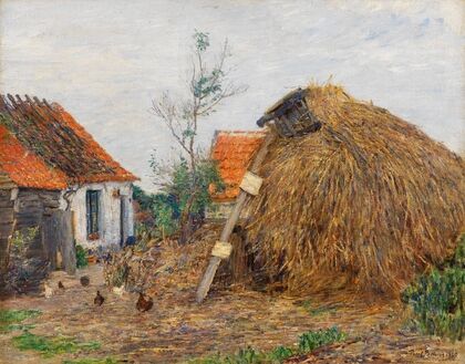 Bauernhof mit Heuhaufen (1890)