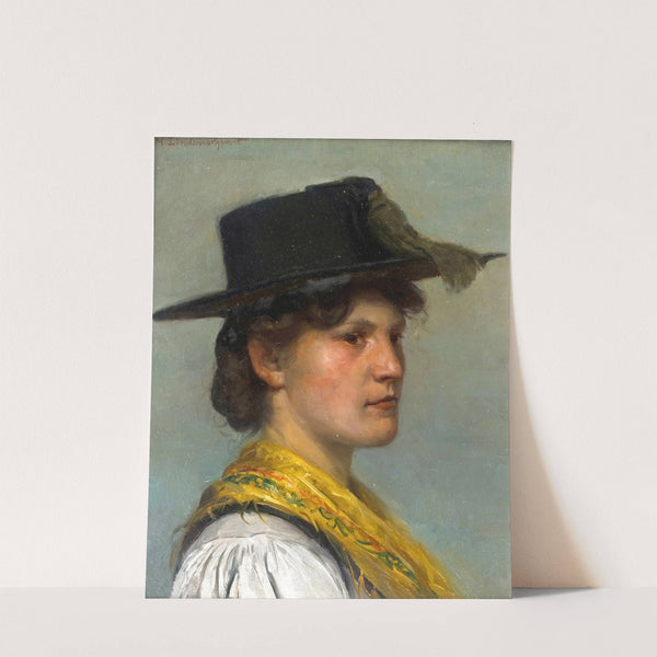 Bauernmädchen in Tracht by Hermann Lindenschmit