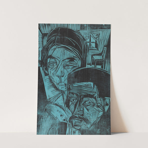 Bauernpaar in der Hütte (Andres und Annamargret Müller) (1919) by Ernst Ludwig Kirchner