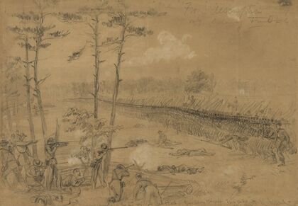 Bayonet charge of the 2nd reg. Col. Hall. Excelsior Brigade. Fair Oaks