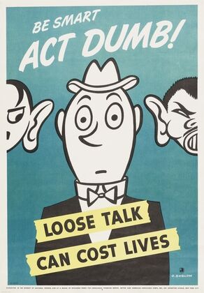 Be smart act dumb! Loose talk can cost lives (1942)