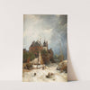 Beach by a town with old tower and rampart (1876) by Andreas Achenbach